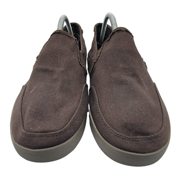 Sanuk Vagabond Mens 9.5 Dark Brown Slip-On Sneaker LX Comfort Casual Shoes - Picture 2 of 12